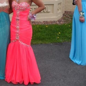 orange debs dress